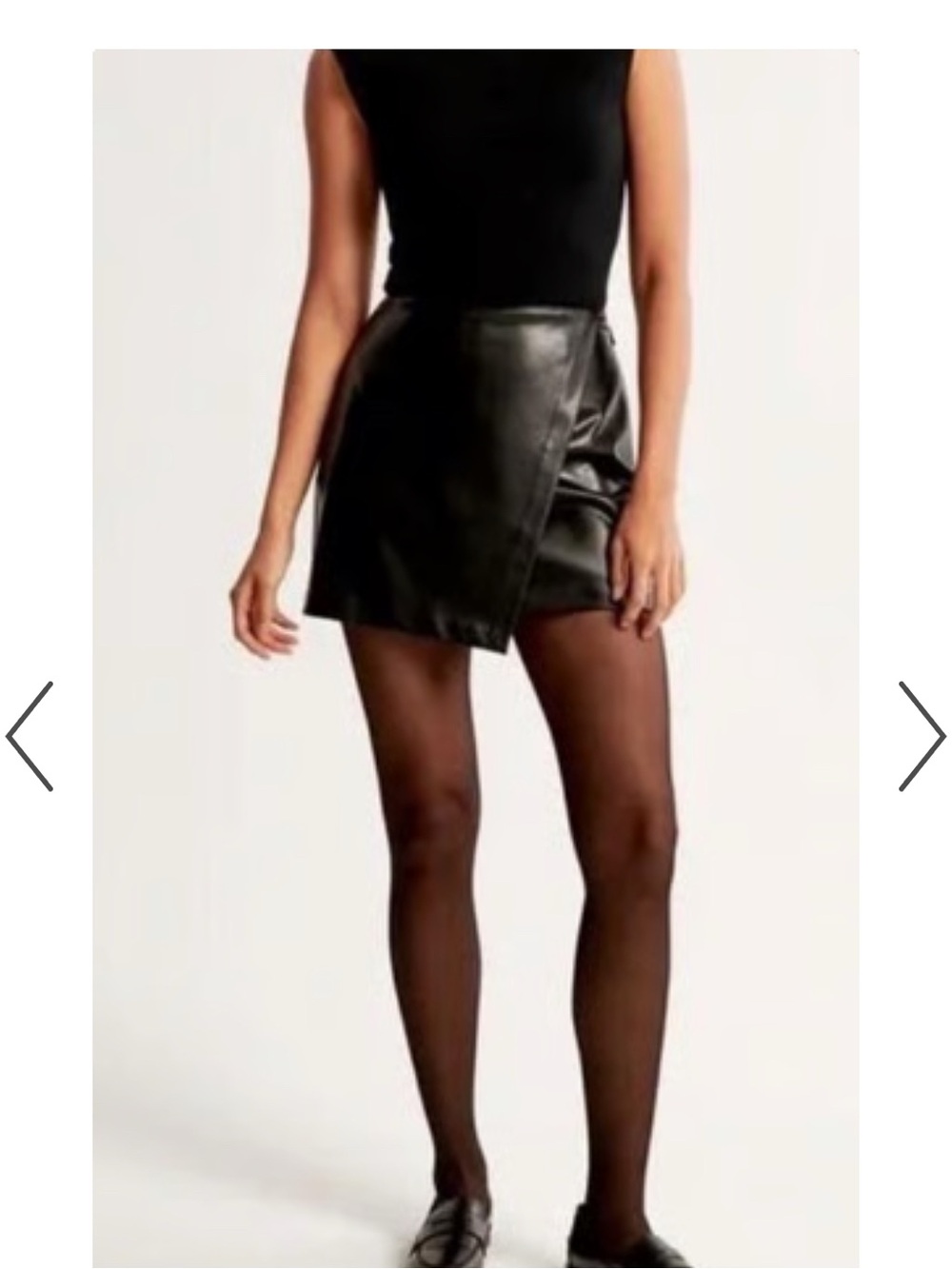 Abercrombie & Fitch Black Faux Leather Wrap Mini Skirt